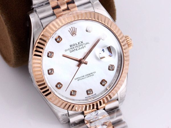 DATEJUST 41MM TWO-TONE WHITE DIAL DIAMOND NUMERAL - Image 3