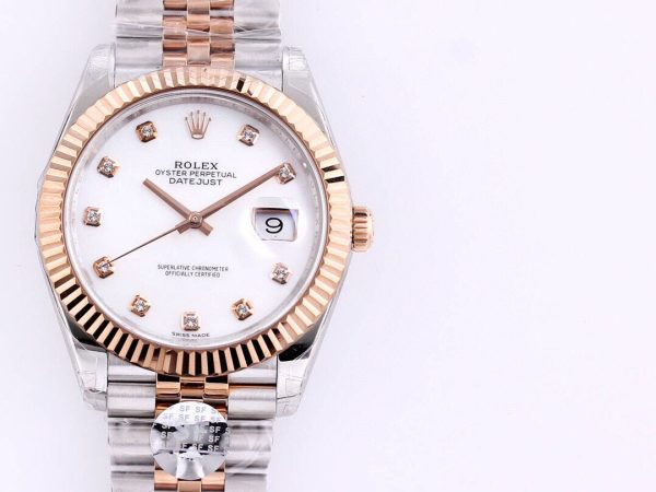 DATEJUST 41MM TWO-TONE WHITE DIAL DIAMOND NUMERAL - Image 4