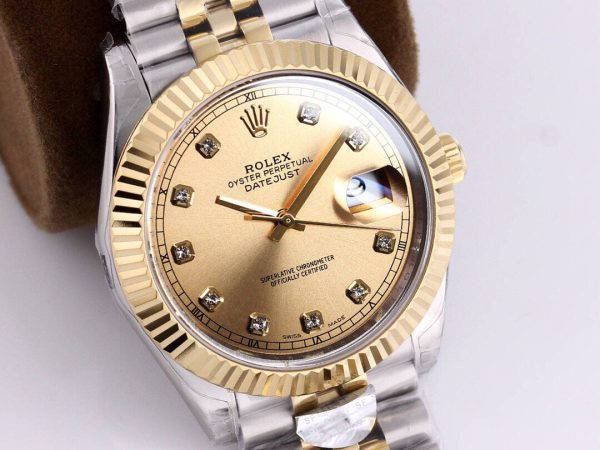 DATEJUST 41 TWO-TONE YELLOW DIAL DIAMOND NUMERALS - Image 3