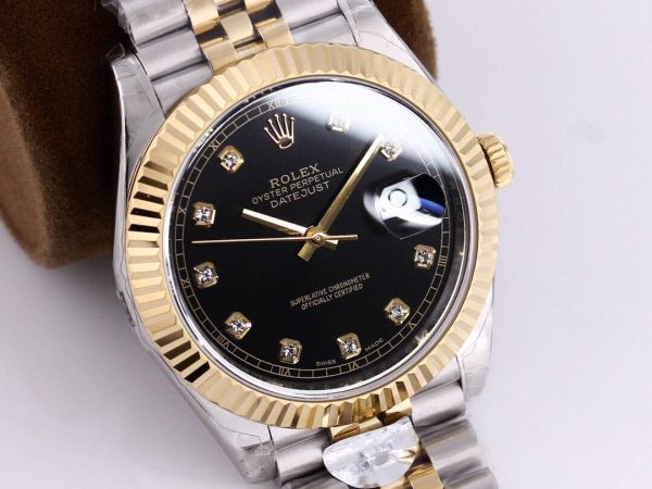 DATEJUST 41 TWO-TONE BLACK DIAL DIAMOND NUMERALS - Image 3