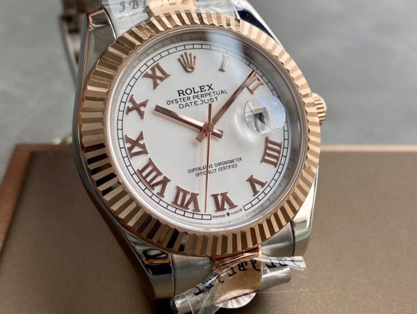 DATEJUST II GOLD STEEL WHITE DIAL ARABIC NUMERALS OYSTER BRACELET - Image 3