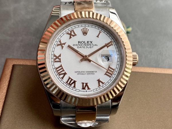 DATEJUST II GOLD STEEL WHITE DIAL ARABIC NUMERALS OYSTER BRACELET - Image 4