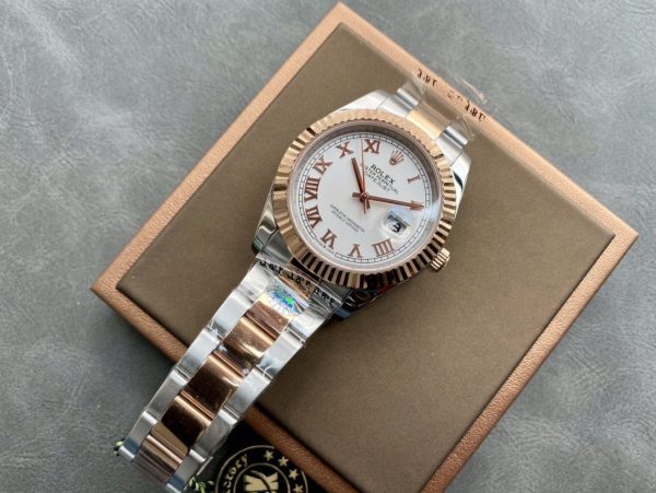 DATEJUST II GOLD STEEL WHITE DIAL ARABIC NUMERALS OYSTER BRACELET - Image 5