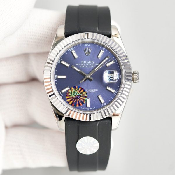 DATEJUST II 41MM STAINLESS STEEL BLUE DIAL RUBBER STRAP - Image 2