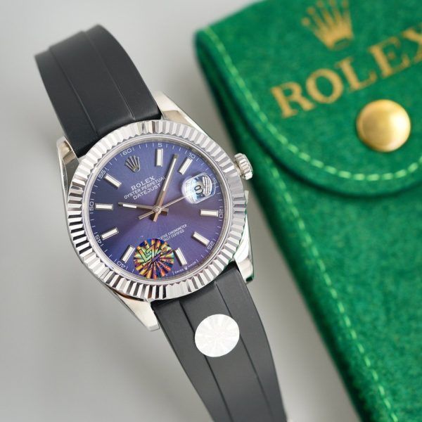 DATEJUST II 41MM STAINLESS STEEL BLUE DIAL RUBBER STRAP - Image 3