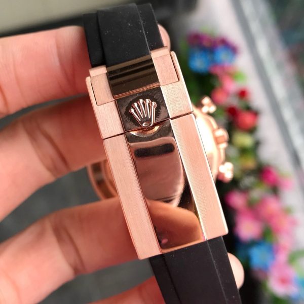DAYTONA ROSE GOLD CASE 40MM WHITE DIAL RUBBER STRAP - Image 9