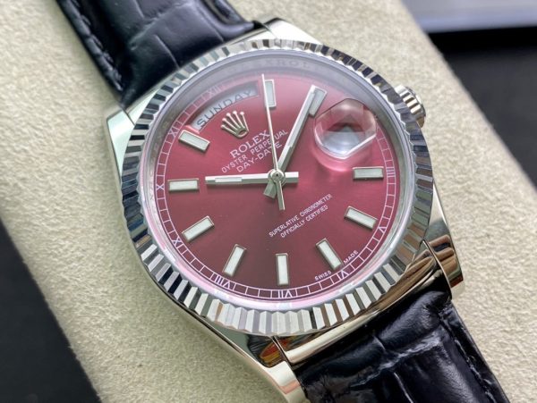 DAY-DATE 41MM STAINLESS STEEL RED DIAL - Image 2