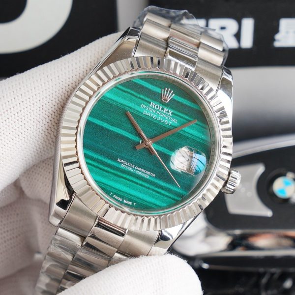 DATEJUST 41 STAINLESS STEEL CUSTOM BLUE EMERALD DIAL - Image 5