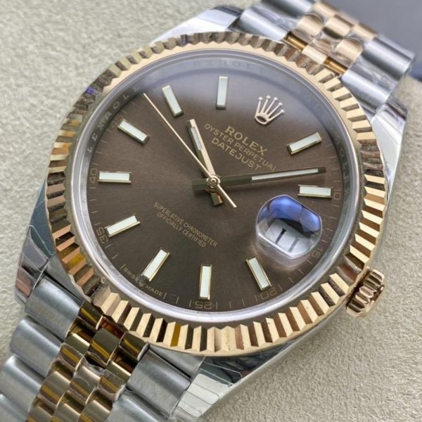 DATEJUST 41 TWO-TONE YELLOW GOLD CHOCOLATE DIAL - Image 3
