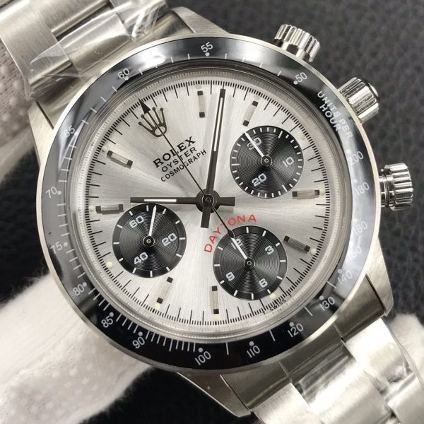 DAYTONA 38MM VINTAGE BLACK BEZEL SILVER DIAL - Image 2