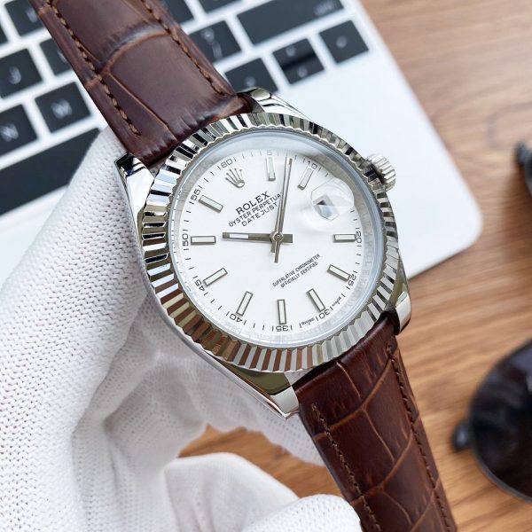 DATEJUST 41 STAINLESS STEEL LEATHER STRAP - Image 4