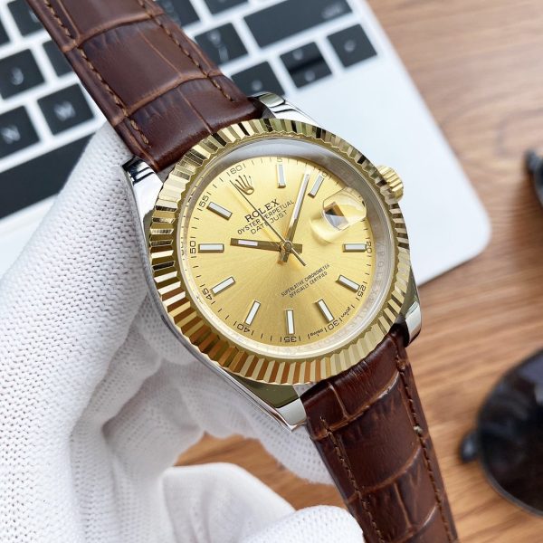 DATEJUST 41 STAINLESS STEEL LEATHER STRAP - Image 6