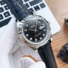 DATEJUST 41 STAINLESS STEEL DIAMOND NUMERALS LEATHER STRAP - Image 3