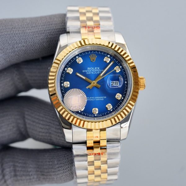 DATEJUST 41MM TWO TONE BLUE DIAL DIAMOND NUMERALS - Image 2