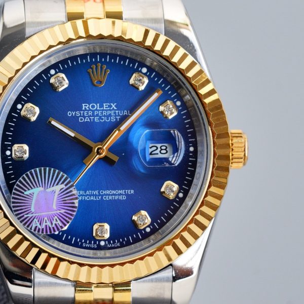 DATEJUST 41MM TWO TONE BLUE DIAL DIAMOND NUMERALS - Image 3