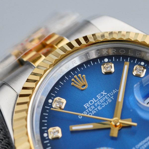 DATEJUST 41MM TWO TONE BLUE DIAL DIAMOND NUMERALS - Image 4