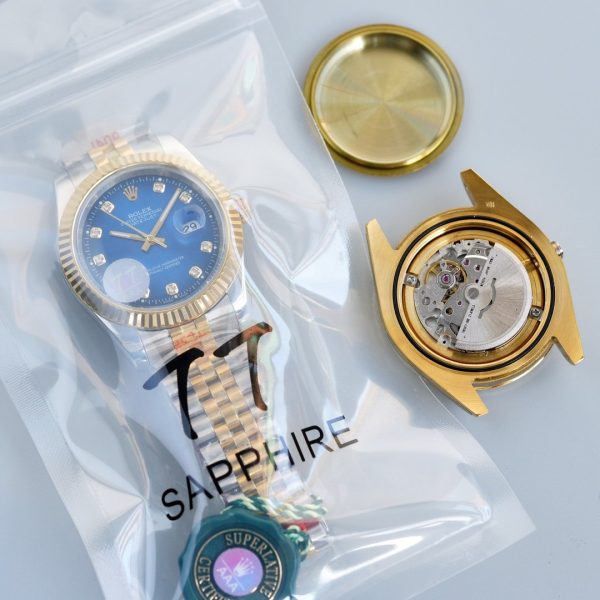 DATEJUST 41MM TWO TONE BLUE DIAL DIAMOND NUMERALS - Image 5