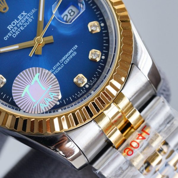 DATEJUST 41MM TWO TONE BLUE DIAL DIAMOND NUMERALS - Image 6
