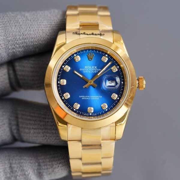 DATEJUST 41MM GOLD SMOOTH BEZEL DIAMOND NUMERALS - Image 5