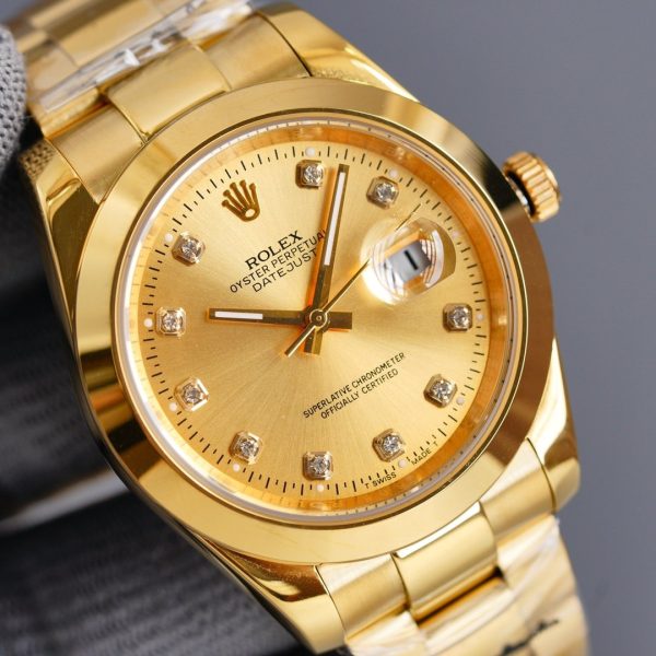 DATEJUST 41MM GOLD SMOOTH BEZEL DIAMOND NUMERALS - Image 8