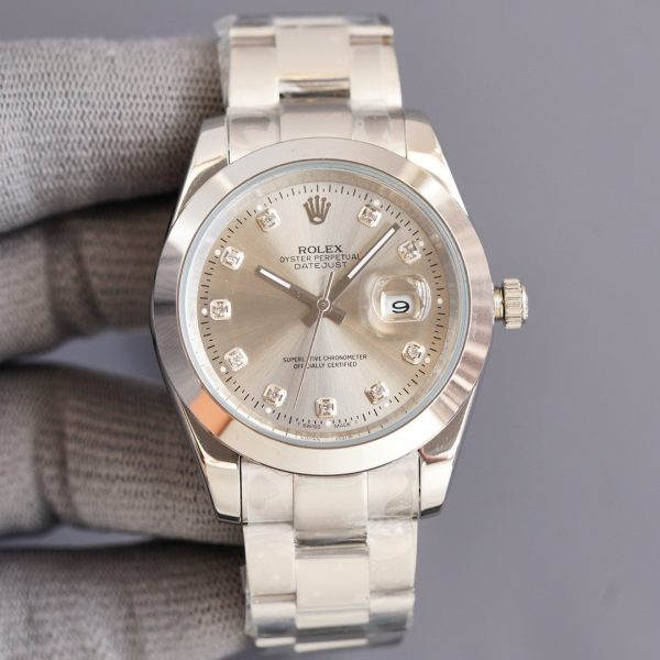 DATEJUST 41MM STEEL SMOOTH BEZEL DIAMOND NUMERALS - Image 5