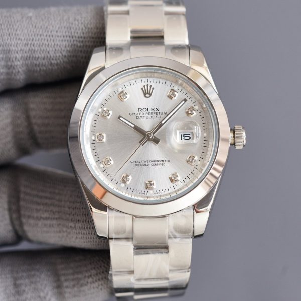DATEJUST 41MM STEEL SMOOTH BEZEL DIAMOND NUMERALS - Image 6