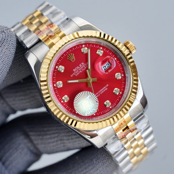 DATEJUST 41MM TWO-TONE RED DIAL JUBILEE BRACELET - Image 3