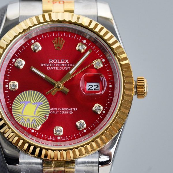 DATEJUST 41MM TWO-TONE RED DIAL JUBILEE BRACELET - Image 2