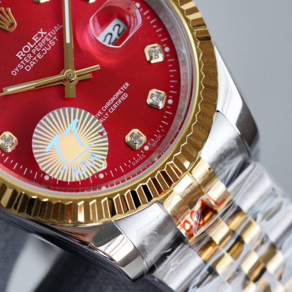 DATEJUST 41MM TWO-TONE RED DIAL JUBILEE BRACELET - Image 4