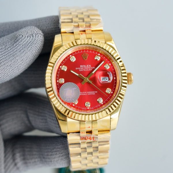 DATEJUST 41MM GOLD RED DIAL JUBILEE BRACELET - Image 2