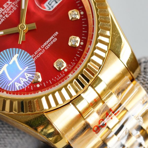DATEJUST 41MM GOLD RED DIAL JUBILEE BRACELET - Image 4