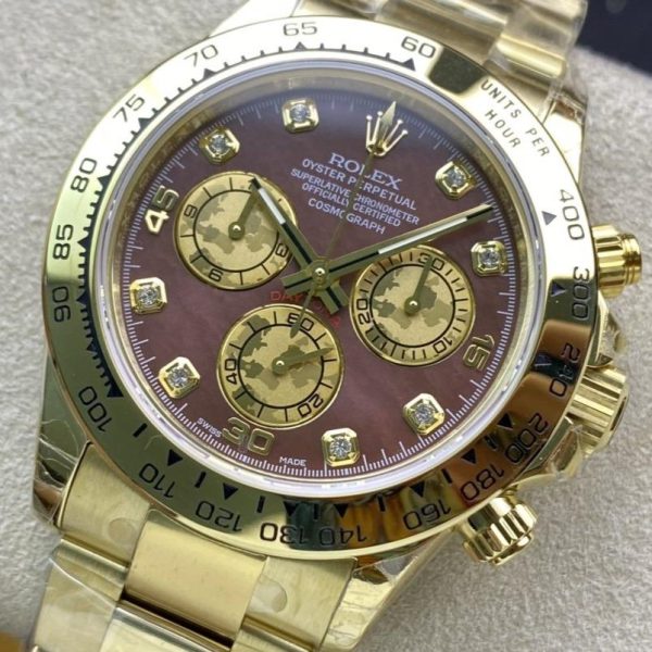DAYTONA CUSTOM GOLD CASE RED PEARL DIAL - Image 3