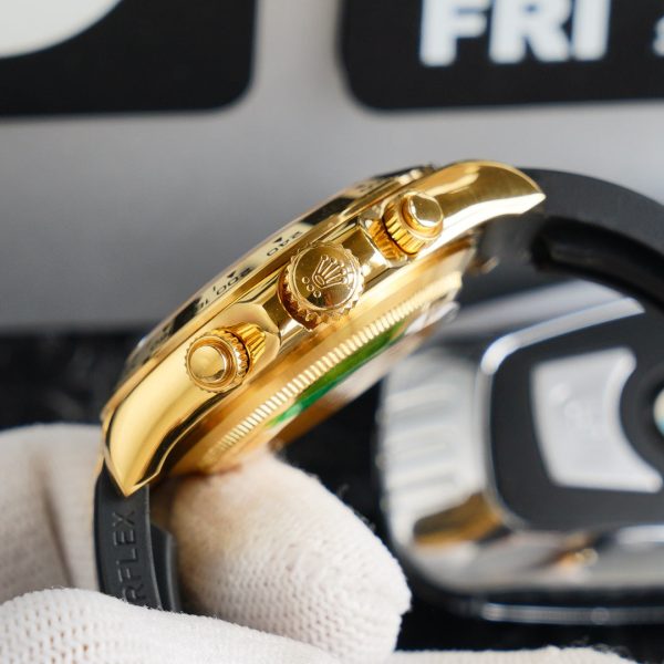 DAYTONA 40MM GOLD CASE BLACK RUBBER STRAP - Image 7