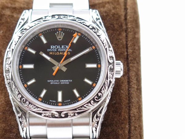 MILGAUSS 40 HAND ENGRAVED CASE BLACK DIAL - Image 2