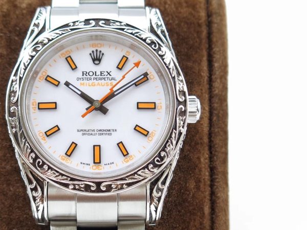 MILGAUSS 40 HAND ENGRAVED CASE WHITE DIAL - Image 2