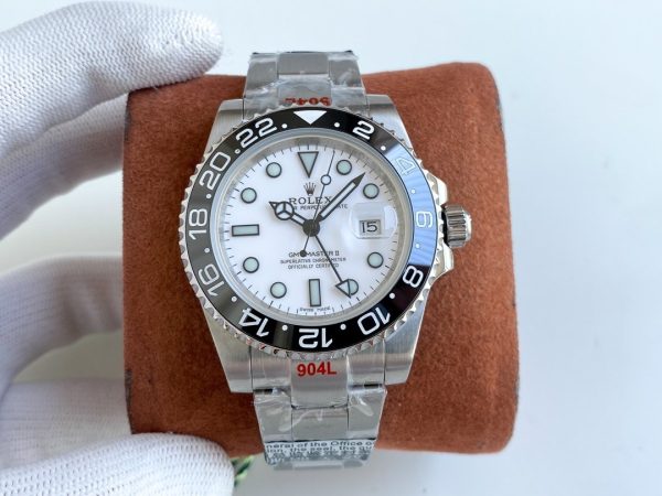 GMT-MASTER II CUSTOM CERAMIC BLACK BEZEL WHITE DIAL - Image 4