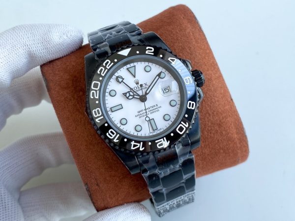 GMT-MASTER II CUSTOM ALL BLACK BEZEL WHITE DIAL - Image 2