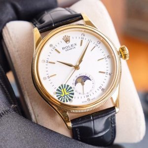 CELLINI 41 MOONPHASE GOLD CASE LEATHER