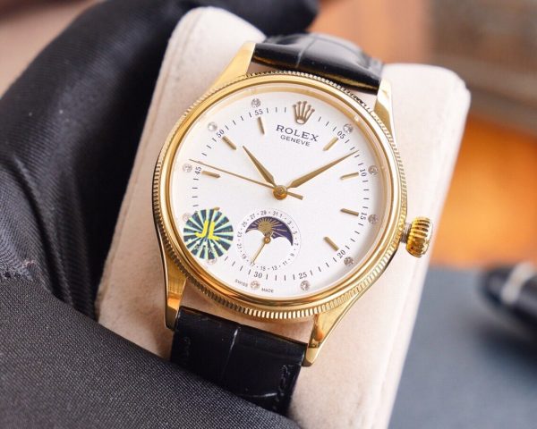 CELLINI 41 MOONPHASE GOLD CASE LEATHER - Image 4