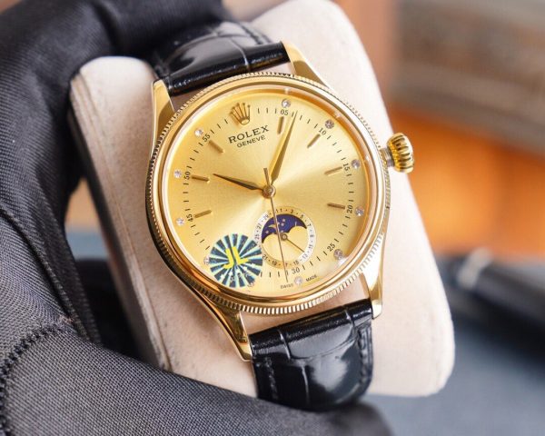 CELLINI 41 MOONPHASE GOLD CASE LEATHER - Image 2