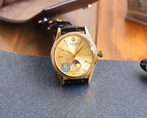 CELLINI 41 MOONPHASE GOLD CASE LEATHER - Image 5