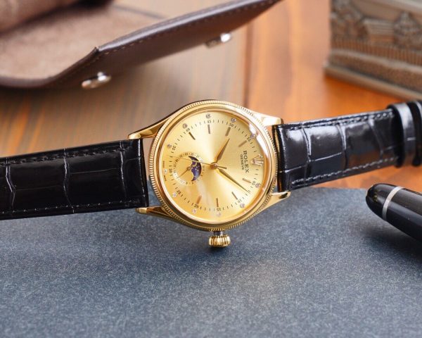 CELLINI 41 MOONPHASE GOLD CASE LEATHER - Image 6