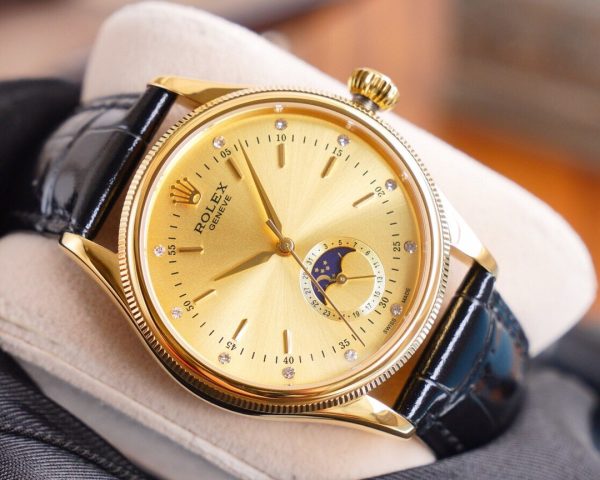 CELLINI 41 MOONPHASE GOLD CASE LEATHER - Image 7