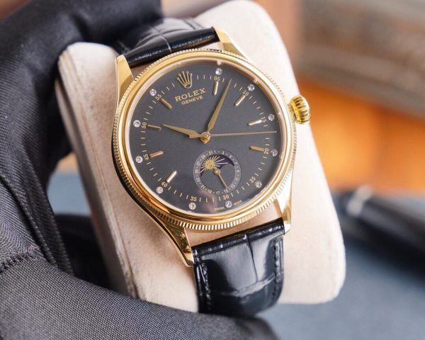 CELLINI 41 MOONPHASE GOLD CASE LEATHER - Image 3