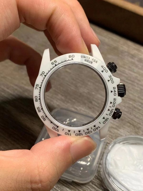 DAYTONA CUSTOM AET 40MM CUSTOM WHITE CERAMIC BLACK WHITE DIAL - Image 9