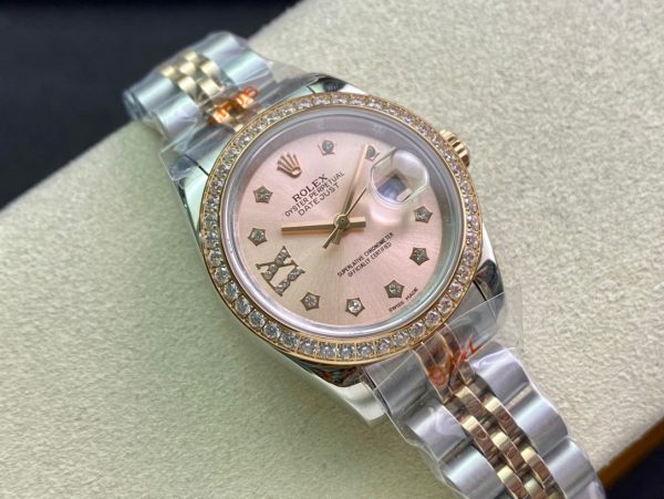 DATEJUST 28 TWO-TONE PINK GOLD DIAMOND BEZEL - Image 2