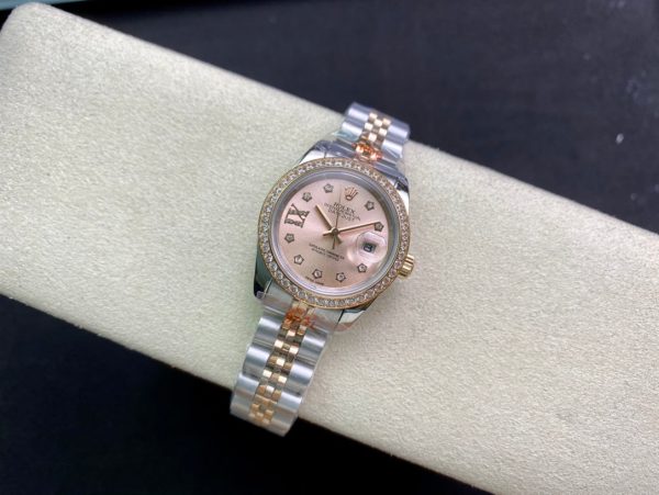 DATEJUST 28 TWO-TONE PINK GOLD DIAMOND BEZEL - Image 4