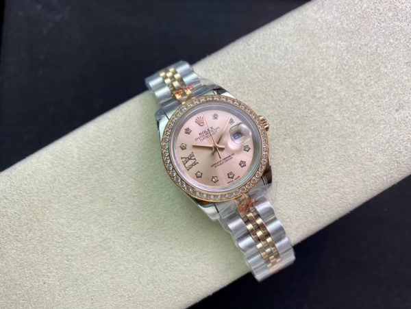 DATEJUST 28 TWO-TONE PINK GOLD DIAMOND BEZEL - Image 5