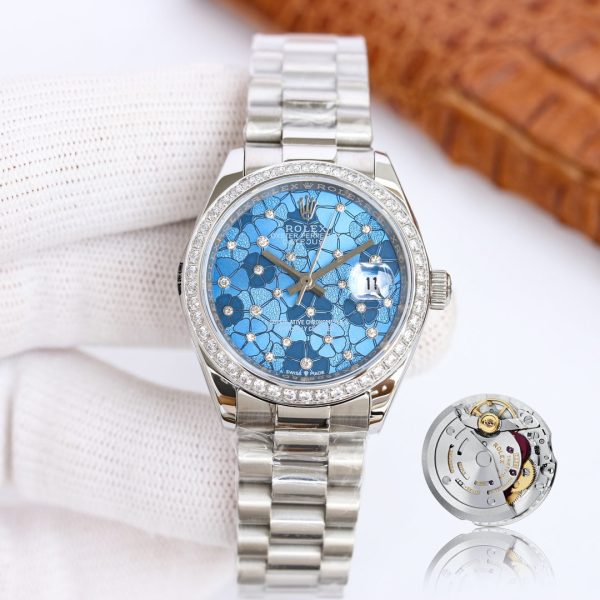 DATEJUST 31 SILVER BLUE FLOWER DIAL - Image 4