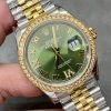 DATEJUST 31MM GOLD STEEL DIAMOND BEZEL GREEN DIAL - Image 2